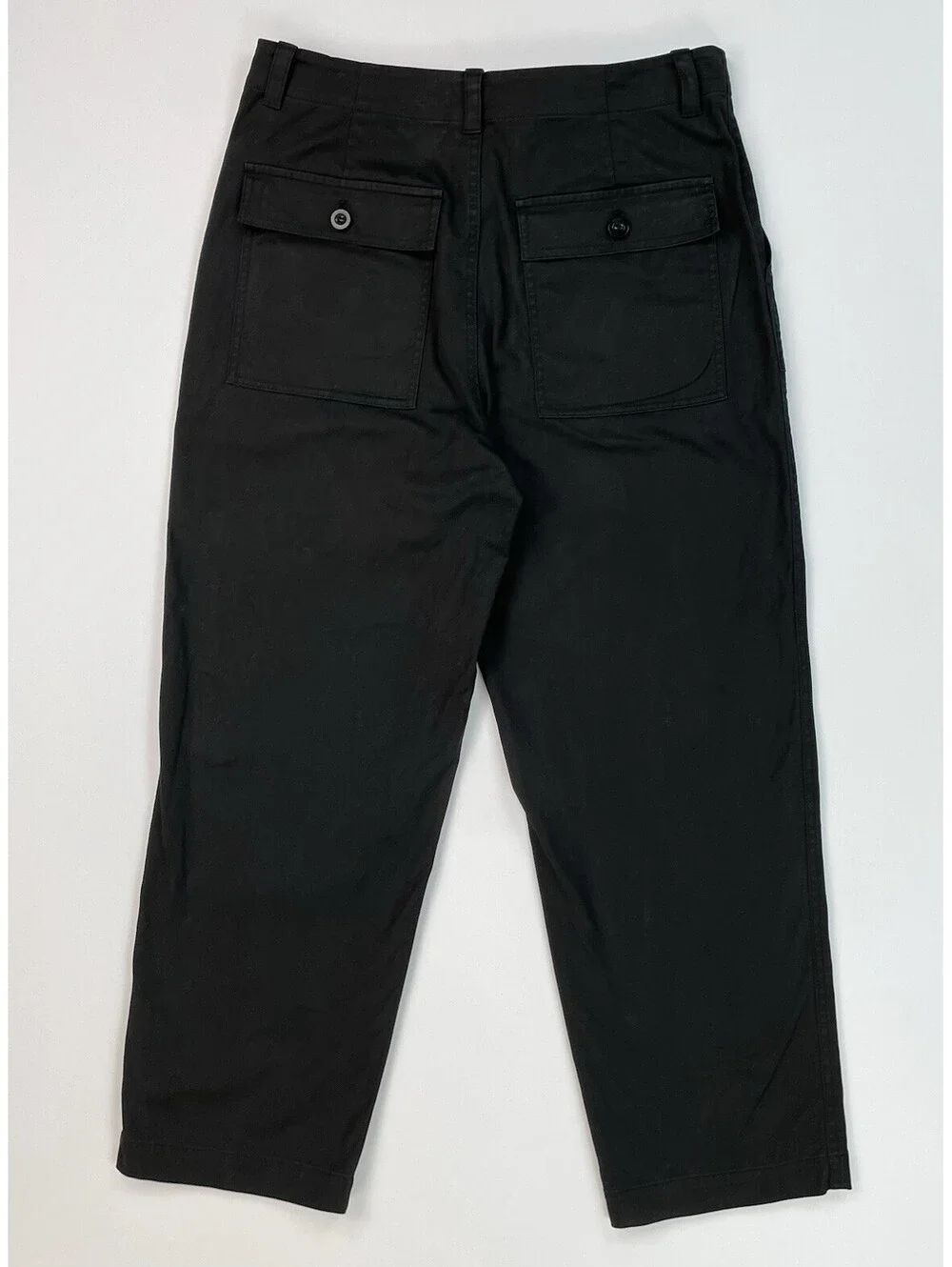 Jenni Kayne Ranger Black Cotton Twill Utility Pants Straight Leg Size 10